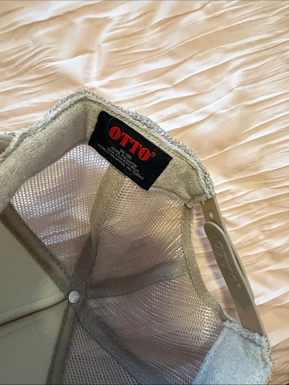 OTTO Beige Trucker Hat with Gold SHINE ON